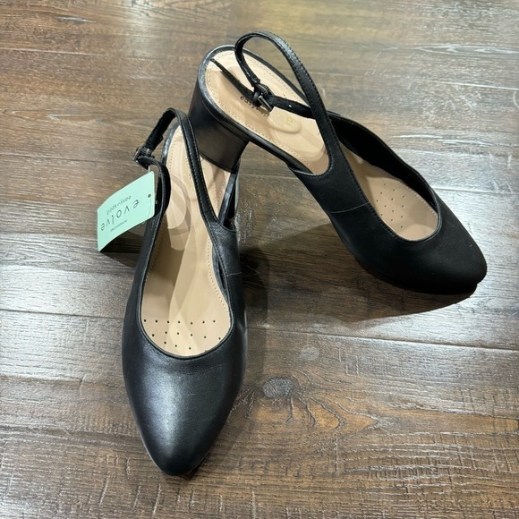 Easy Spirit Evolve Evrita Black Leather Heels Size 9 Women - Picture 2 of 12